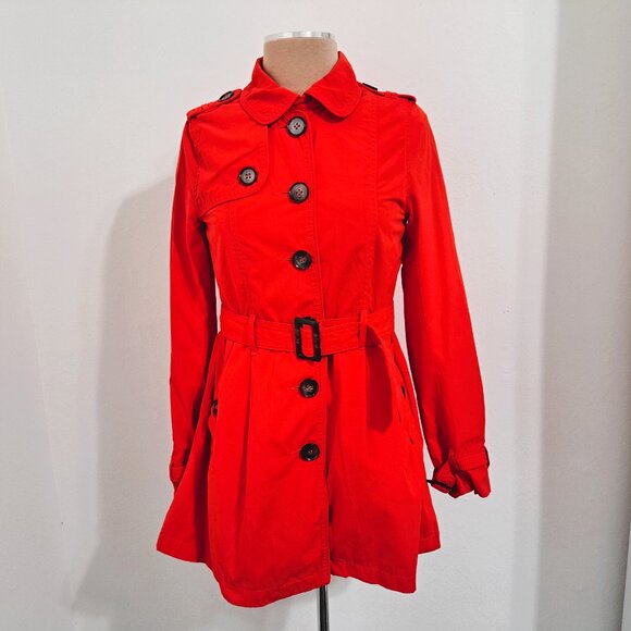 Divided Jackets & Blazers - Divided Women Trench Belted Coats Bold Red/Orange Size 6